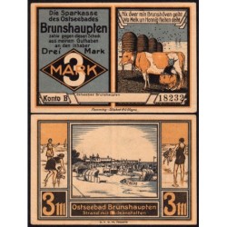 Allemagne - Notgeld - Brunshaupten - 3 mark - Konto B - 1922 - Etat : SPL+