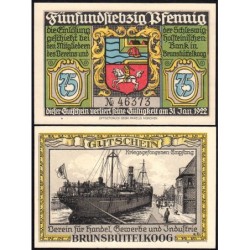 Allemagne - Notgeld - Brünsbuttelkoog - 75 pfennig - 1921 - Etat : NEUF