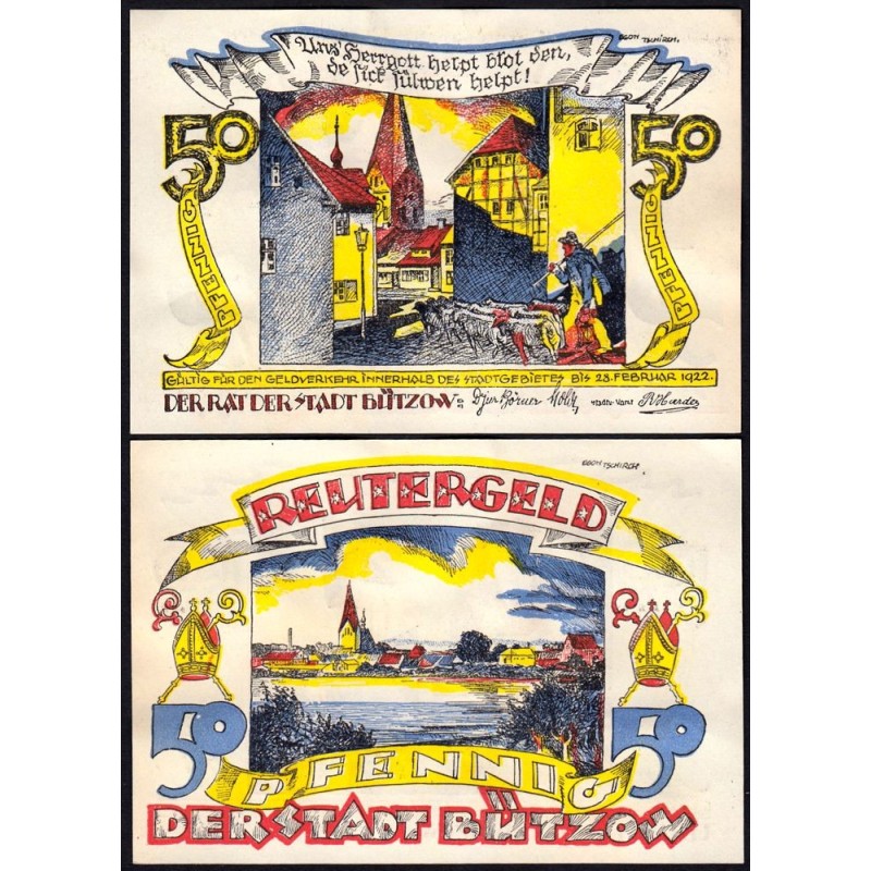 Allemagne - Notgeld - Bützow - 50 pfennig - 1921 - Etat : SUP