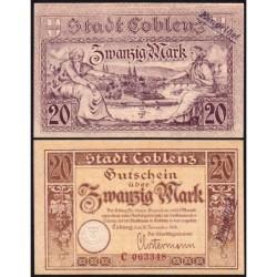 Allemagne - Notgeld - Coblenz - 20 mark - Type a - Série C - 15/11/1918 - Etat : NEUF