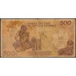Tchad - Pick 9a_2 - 500 francs - Série K.02 - 01/01/1986 - Etat : B