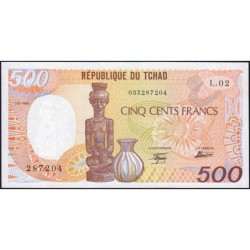 Tchad - Pick 9a_2 - 500 francs - Série L.02 - 01/01/1986 - Etat : pr.NEUF