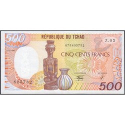 Tchad - Pick 9c - 500 francs - Série Z.03 - 01/01/1990 - Etat : SUP