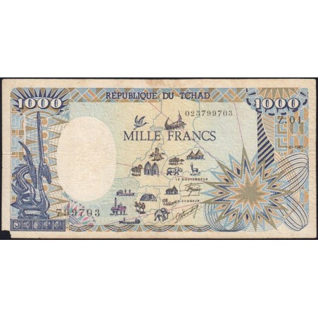 Tchad - Pick 10Aa_1 - 1'000 francs - Série Z.01 - 01/01/1985 - Etat : TB-