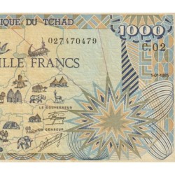 Tchad - Pick 10Aa_1 - 1'000 francs - Série C.02 - 01/01/1985 - Etat : TB+