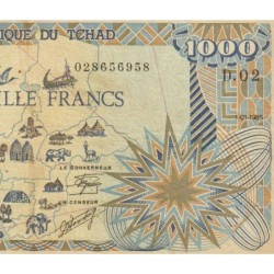 Tchad - Pick 10Aa_1 - 1'000 francs - Série D.02 - 01/01/1985 - Etat : TB+