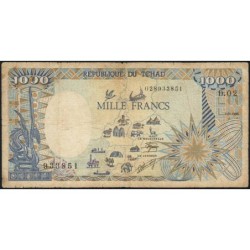 Tchad - Pick 10Aa_1 - 1'000 francs - Série D.02 - 01/01/1985 - Etat : TB-