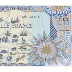 Tchad - Pick 10Aa_1 - 1'000 francs - Série F.02 - 01/01/1985 - Etat : NEUF