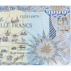 Tchad - Pick 10Aa_3 - 1'000 francs - Série Z.05 - 01/01/1989 - Etat : NEUF