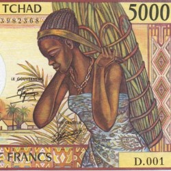 Tchad - Pick 11_1b - 5'000 francs - Série D.001 - 1985 - Etat : pr.NEUF