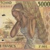 Tchad - Pick 11_1b - 5'000 francs - Série F.001 - 1985 - Etat : B+