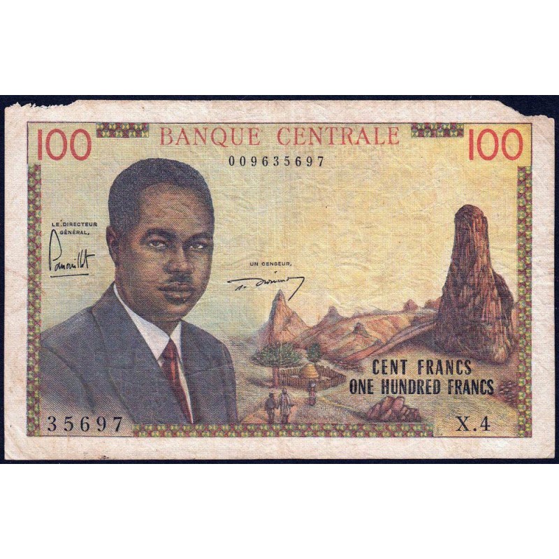 Cameroun - Pick 10 - 100 francs - Série X.4 - 1962 - Etat : B