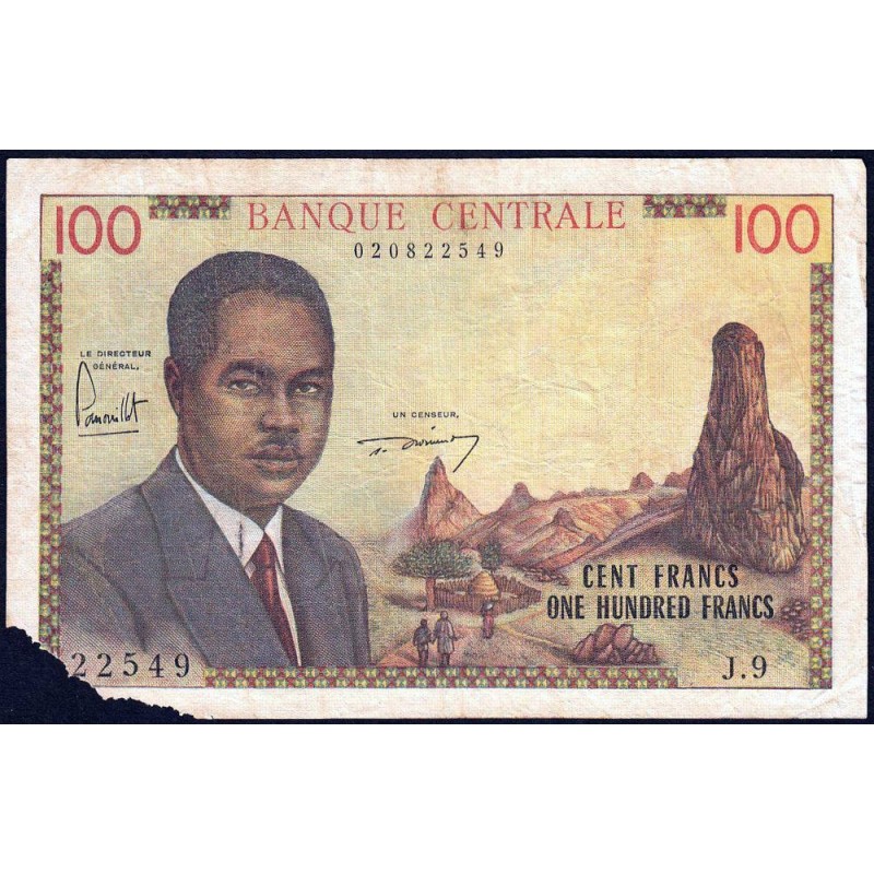 Cameroun - Pick 10 - 100 francs - Série J.9 - 1962 - Etat : AB