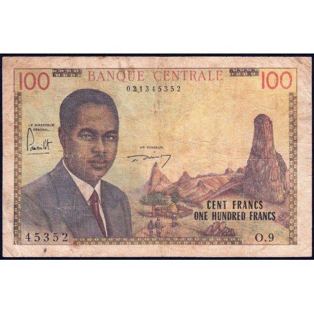 Cameroun - Pick 10 - 100 francs - Série O.9 - 1962 - Etat : B