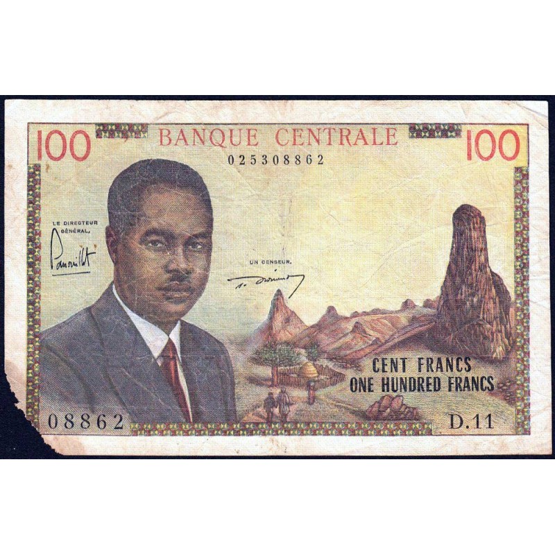 Cameroun - Pick 10 - 100 francs - Série D.11 - 1962 - Etat : AB