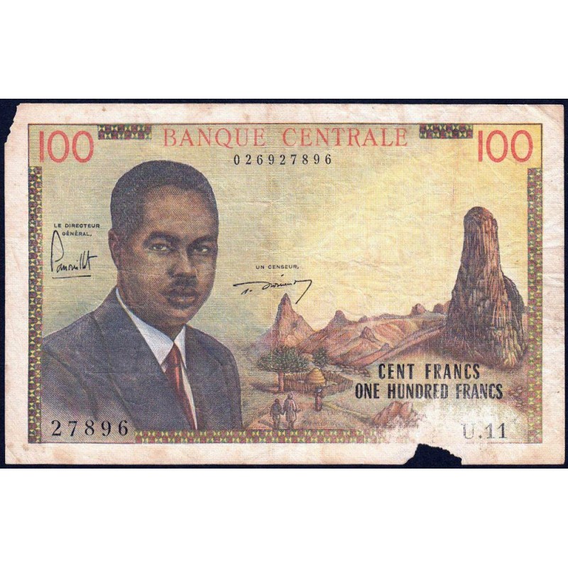 Cameroun - Pick 10 - 100 francs - Série U.11 - 1962 - Etat : AB