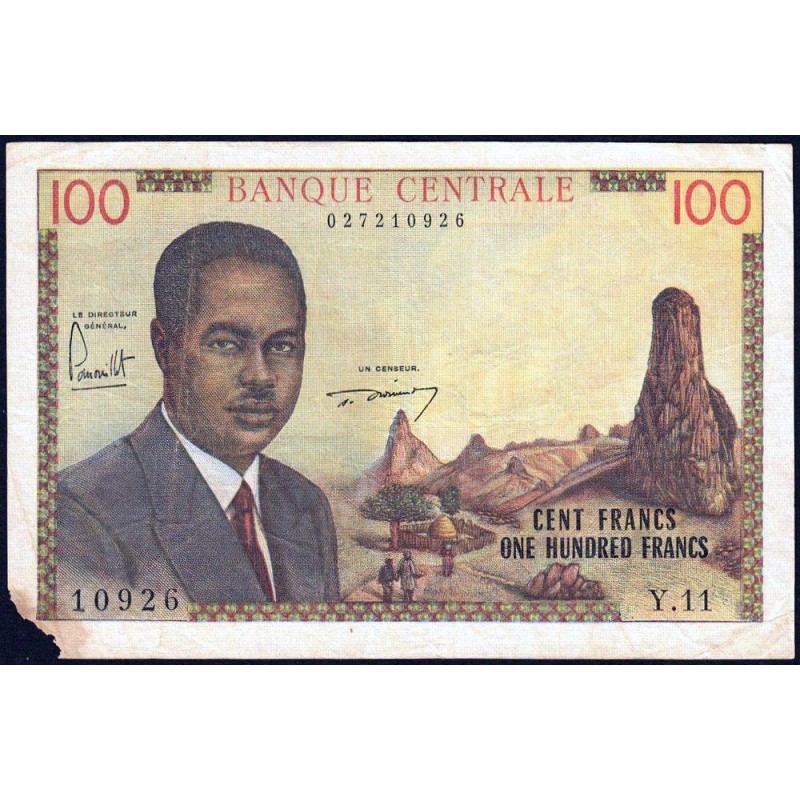 Cameroun - Pick 10 - 100 francs - Série Y.11 - 1962 - Etat : B