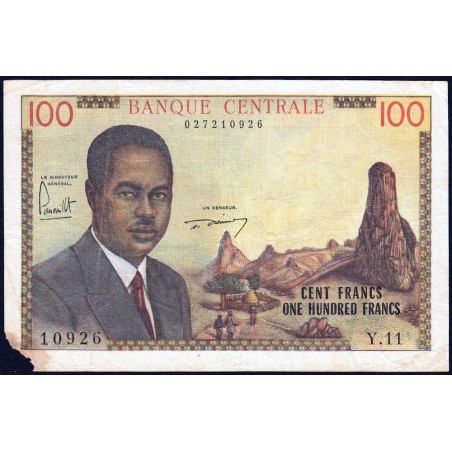 Cameroun - Pick 10 - 100 francs - Série Y.11 - 1962 - Etat : B