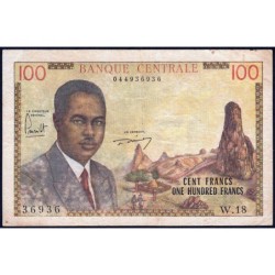 Cameroun - Pick 10 - 100 francs - Série W.18 (remplacement) - 1962 - Etat : B-