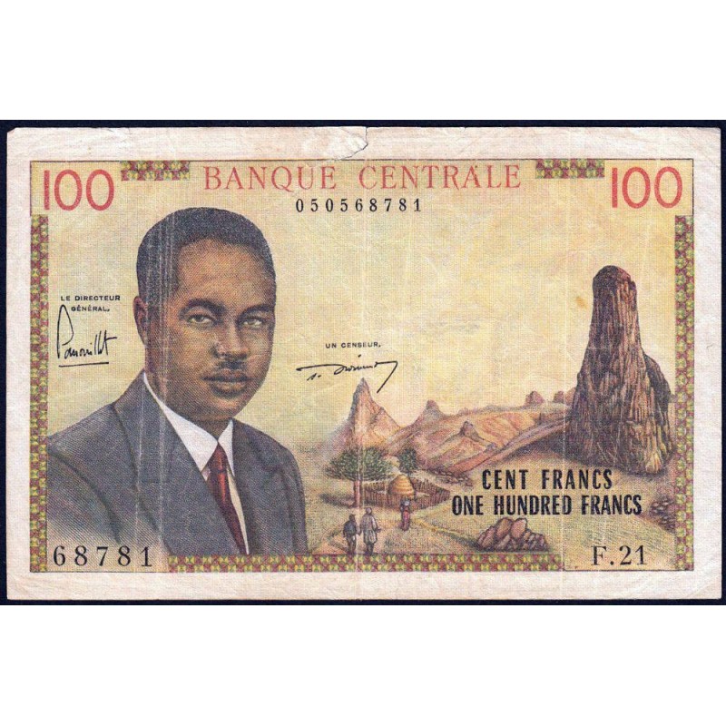 Cameroun - Pick 10 - 100 francs - Série F.21 - 1962 - Etat : B