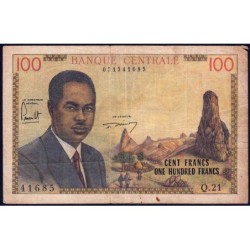 Cameroun - Pick 10 - 100 francs - Série Q.21 - 1962 - Etat : B-