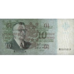 Finlande - Pick 104a_14 - 10 markkaa - Litt. A - Série AG - 1963 (1968) - Etat : SUP+