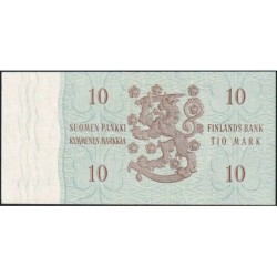 Finlande - Pick 104a_55 - 10 markkaa - Litt. A - Série BA - 1963 (1968) - Etat : TTB+
