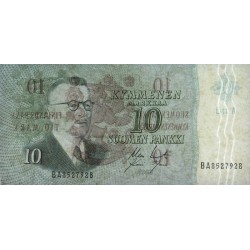 Finlande - Pick 104a_55 - 10 markkaa - Litt. A - Série BA - 1963 (1968) - Etat : TTB+
