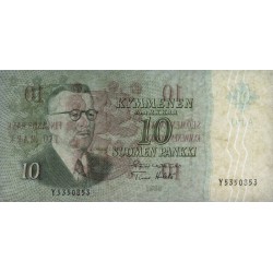 Finlande - Pick 104a_72 - 10 markkaa - Litt. A - Série Y - 1963 (1968) - Etat : TTB+