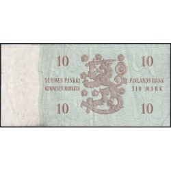 Finlande - Pick 104a_92 - 10 markkaa - Litt. A - Série AF - 1963 (1968) - Etat : TTB
