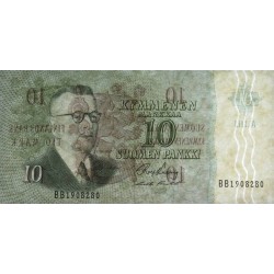 Finlande - Pick 104a_101 - 10 markkaa - Litt. A - Série BB - 1963 (1968) - Etat : SUP
