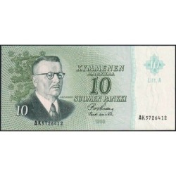 Finlande - Pick 104a_105 - 10 markkaa - Litt. A - Série AK - 1963 (1968) - Etat : SUP