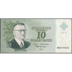 Finlande - Pick 104a_114 - 10 markkaa - Litt. A - Série BD - 1963 (1968) - Etat : SUP+