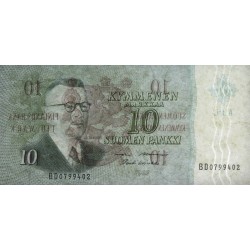 Finlande - Pick 104a_114 - 10 markkaa - Litt. A - Série BD - 1963 (1968) - Etat : SUP+