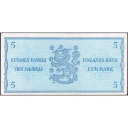 Finlande - Pick 106Aa_14 - 5 markkaa - Litt. B - Série A - 1963 (1980) - Etat : SUP