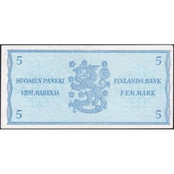 Finlande - Pick 106Aa_14 - 5 markkaa - Litt. B - Série N - 1963 (1980) - Etat : SUP