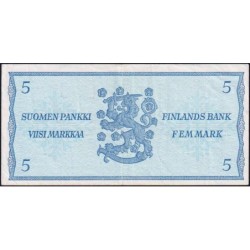 Finlande - Pick 106Aa_23 - 5 markkaa - Litt. B - Série X - 1963 (1980) - Etat : TTB+