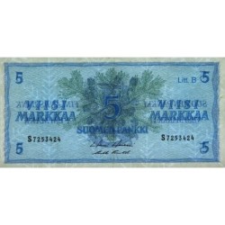 Finlande - Pick 106Aa_41 - 5 markkaa - Litt. B - Série S - 1963 (1980) - Etat : TTB+
