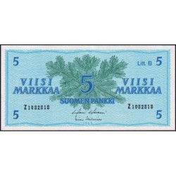 Finlande - Pick 106Aa_43 - 5 markkaa - Litt. B - Série Z - 1963 (1980) - Etat : SUP+