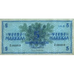 Finlande - Pick 106Aa_43 - 5 markkaa - Litt. B - Série Z - 1963 (1980) - Etat : SUP+