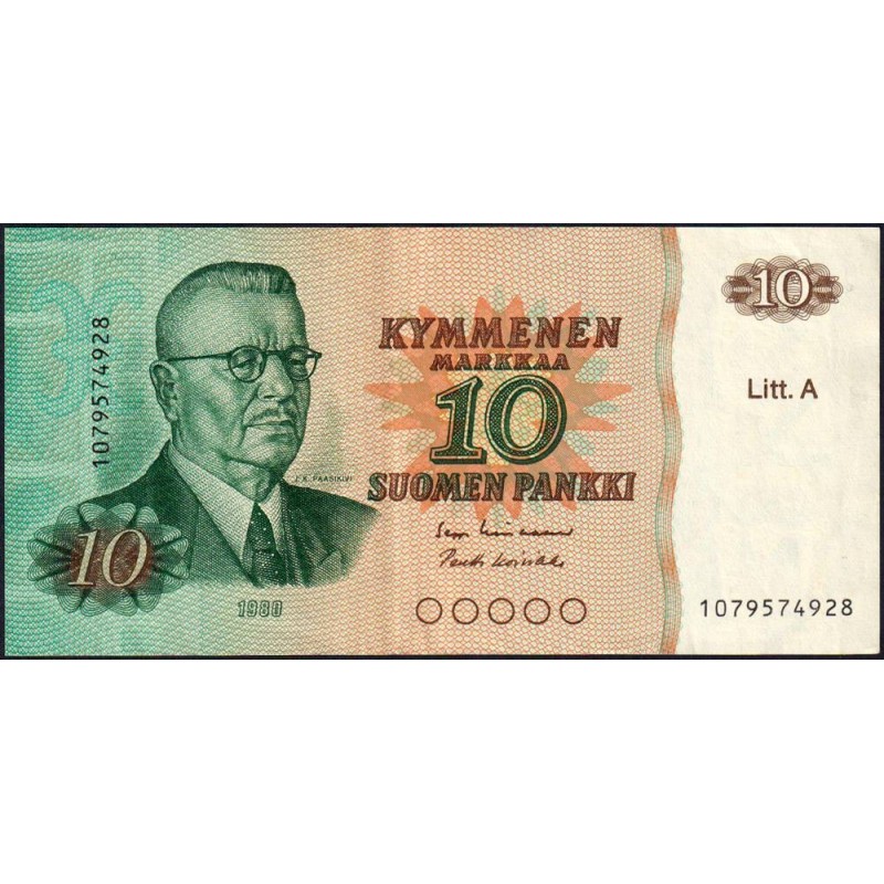 Finlande - Pick 112a_24 - 10 markkaa - Litt. A - 1980 (1984) - Etat : TTB+