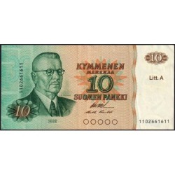 Finlande - Pick 112a_28 - 10 markkaa - Litt. A - 1980 (1984) - Etat : TTB+