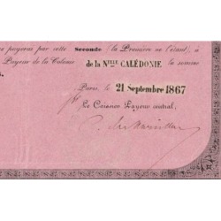 Nouvelle Calédonie - Sidney - Kolsky non réf. - Seconde traite de 5'000 francs - 1867 - Etat : TTB+