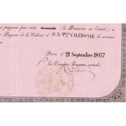 Nouvelle Calédonie - Sidney - Kolsky non réf. - Seconde traite de 10'000 francs - 1867 - Etat : TTB+