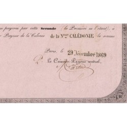 Nouvelle Calédonie - Kolsky non réf. - Seconde traite de 1'000 francs - 1869 - Etat : SUP+