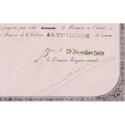 Nouvelle Calédonie - Kolsky non réf. - Seconde traite de 1'000 francs - 1869 - Etat : SUP