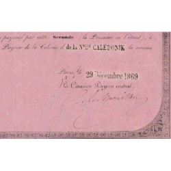 Nouvelle Calédonie - Kolsky non réf. - Seconde traite de 10'000 francs - 1869 - Etat : TB+
