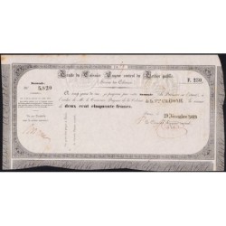 Nouvelle Calédonie - Kolsky non réf. - Seconde traite de 250 francs - 1869 - Etat : SUP