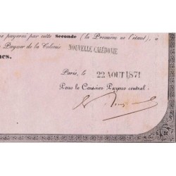 Nouvelle Calédonie - Kolsky non réf. - Seconde traite de 1'000 francs - 1871 - Etat : TB+