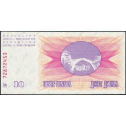 Bosnie-Herzégovine - Pick 10 - 10 dinara - Série BF - 01/07/1992 - Etat : NEUF